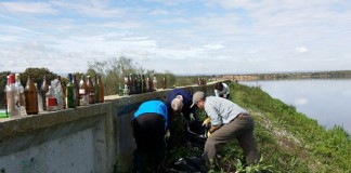 Limpian un kilómetro de orilla del embalse de Castrejón (Toledo)
