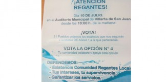 Guerra sucia entre las comunidades de regantes de la Mancha Occidental I días antes de la votación definitiva de sus Estatutos