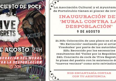 ‘Mural contra la Despoblación’ en Portalrubio de Guadamejud (Cuenca)