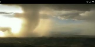 Simulacro de granizada en Villanueva de los Infantes grabada desde un molino eólico