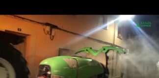 VÍDEO: Agricultores de Cuenca siguen desinfectando calles de pueblos de su provincia