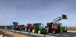 Rechazo de agricultores a primeros precios de uva de Castilla-La Mancha tractorada