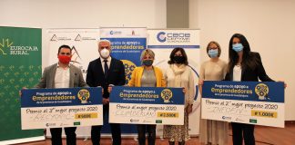 Eurocaja Rural, en entrega galardones a emprendedores, otorgados por CEOE-CEPYME Guadalajara