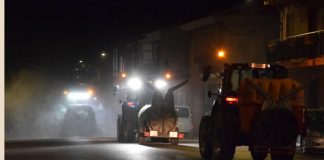 Los agricultores vuelven a desinfectar las calles