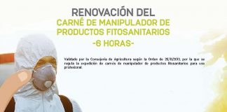 9 de enero 2021. Curso «Renovación carné de manipulador de fitosanitarios». Fuenteálamo (Albacete)