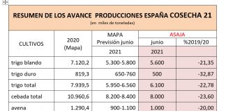 ASAJA prevé una cosecha de cereales de invierno de 16 millones de toneladas