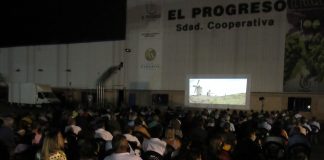 Gran éxito de la Noche de Cine, Agua y Vino de la cooperativa El Progreso