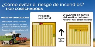Consejos visuales para el uso de cosechadoras durante la ola de calor riesgos incendio cosechadora