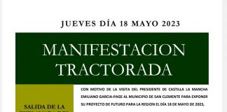 Regantes de Rus-Valdelobos convocan una tractorada coincidiendo con un acto electoral del presidente de Castilla-La Mancha