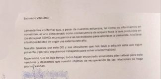 Bodegas de Ribeira Sacra informan a los viticultores de que no recogerán uva Bodegas de Ribeira Sacra