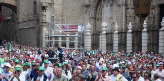 Doble protesta de los agricultores y ganaderos castellano-manchegos manifestación