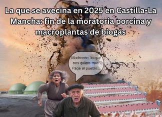 Protestas contra el Gobierno de Castilla-La Mancha por el fin de la moratoria de macrogranjas porcinas 'Stop Ganadería Industrial CLM'