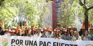 Cientos de agricultores y ganaderos reclaman en Madrid una PAC fuerte y con presupuesto UPA manifa