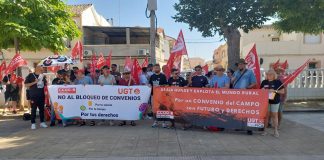 Trabajadores del campo de Ciudad Real se concentran para exigir un convenio digno concentración