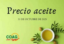 Precio medio en origen del aceite de oliva (31-octubre-2025)