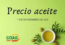 Precio medio en origen del aceite de oliva (7-noviembre-2025)