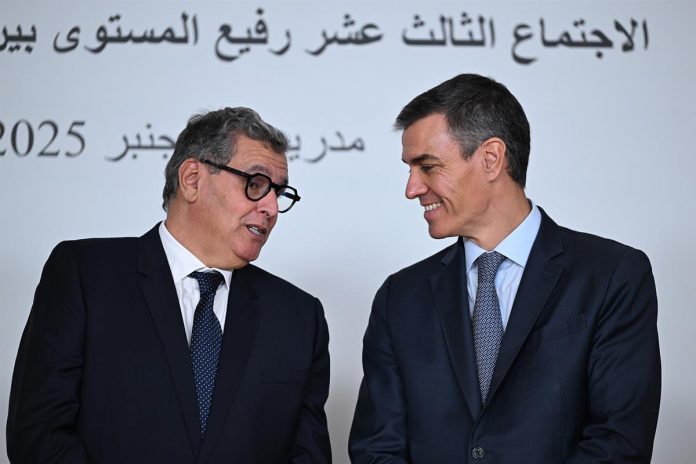 Sánchez y jefe de Gobierno de Marruecos, Aziz Akhannouch