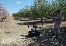 Investigadores usan láser y drones para mejorar la eficiencia del riego en cultivos leñosos como el almendro dron