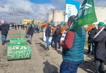 Primera manifestación de agricultores contra la especulación con el precio del carburante