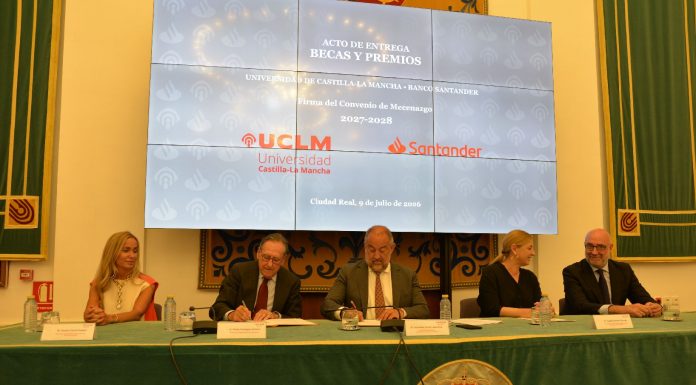UCLM y Santander renuevan su colaboración que beneficiará a 1500 estudiantes, investigadores y emprendedores UCLM-SANTANDER