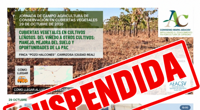 Suspendida la jornada de campo sobre cubiertas vegetales en Carrizosa (Ciudad Real)