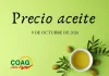 Precios medios en origen del aceite de oliva (9-octubre-2026), a la baja