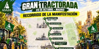 Cinco columnas de tractores tomarán Madrid este miércoles cartel tractorada